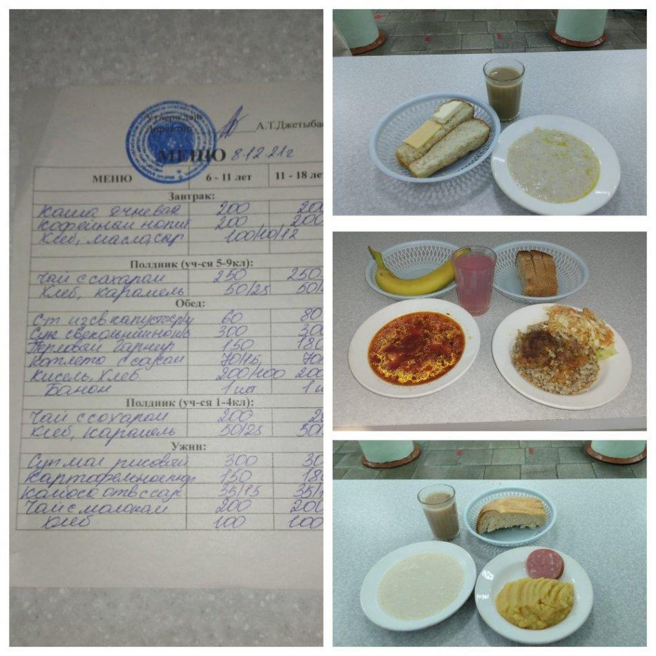 08.12.2021 жылғы ас мәзірі. Меню на 8.12.2021 года