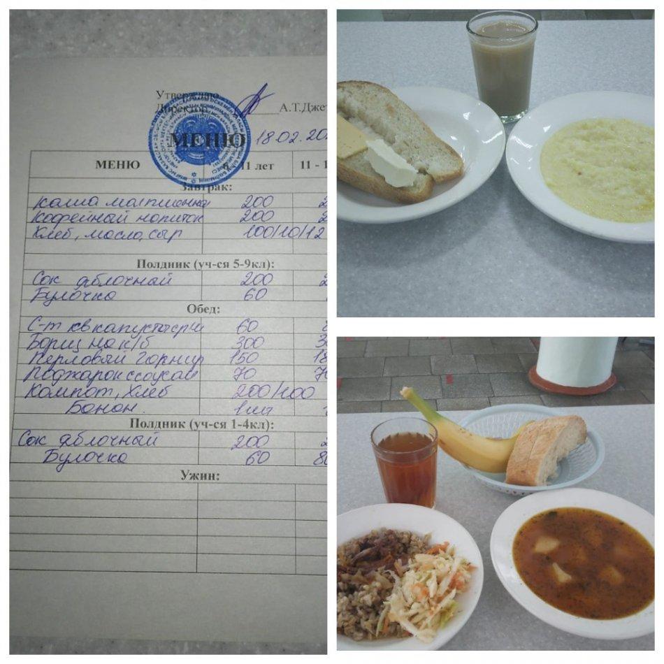 18.02.2022 жылғы ас мәзірі. Меню на 18.02.2022 года
